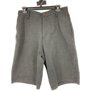 Mens Burnside Bermuda Shorts Black Pinstripe Size 30 100% Cotton 0989